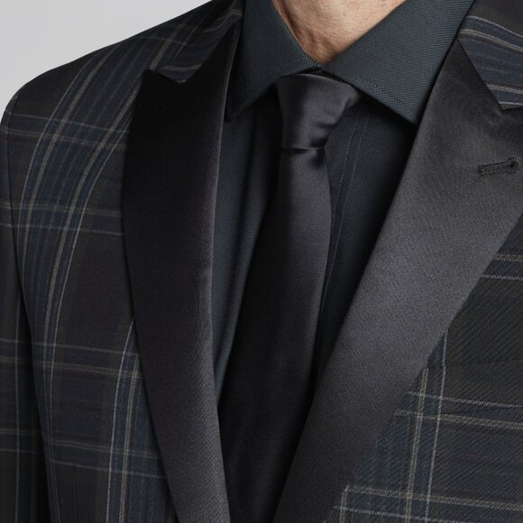 NEW Jos. A. Bank Tailored Fit FULL Tuxedo Jacket and Pants Green Plaid 40S 30x30 - Picture 2 of 6